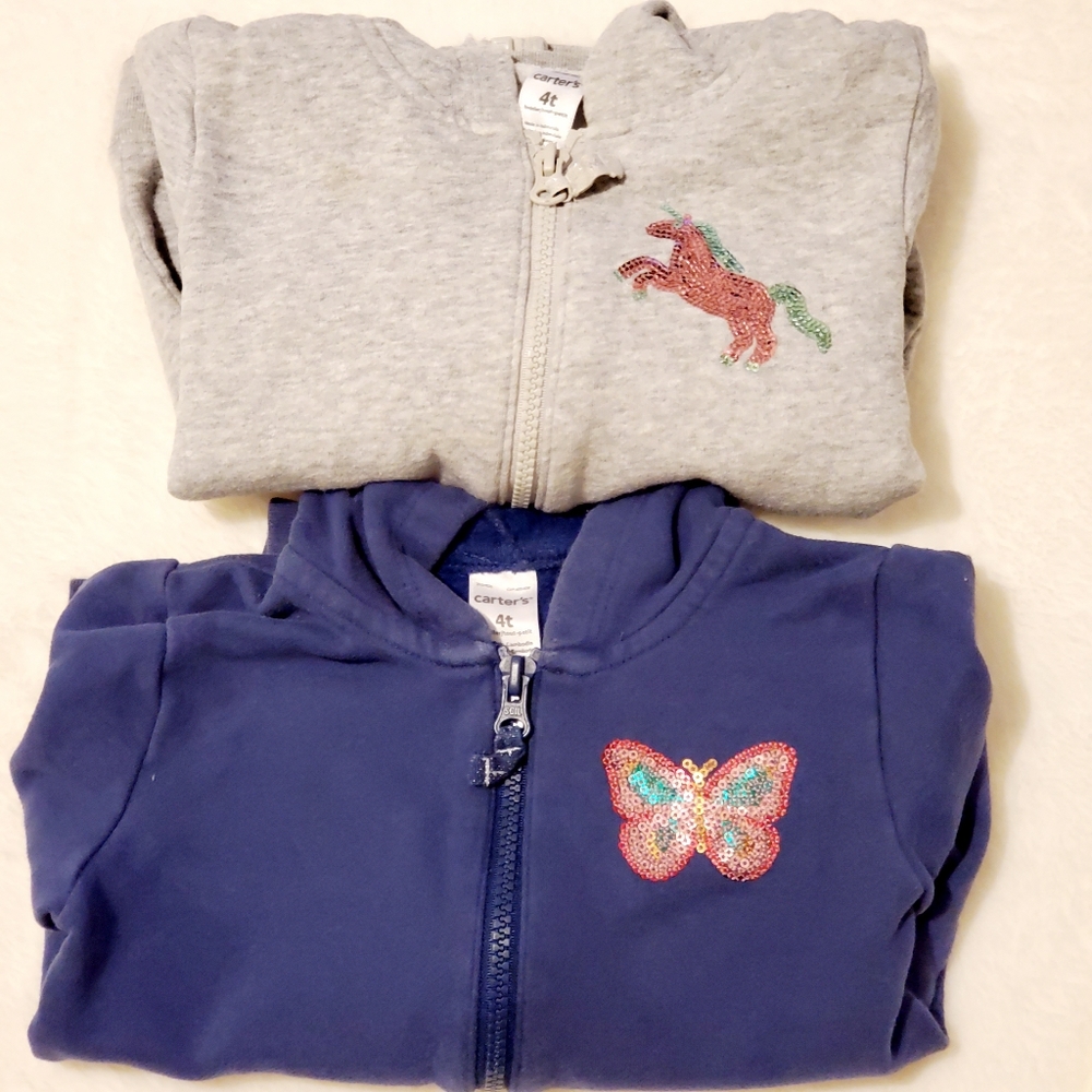 Carters set of 2 hoodies. Girls size 4T.